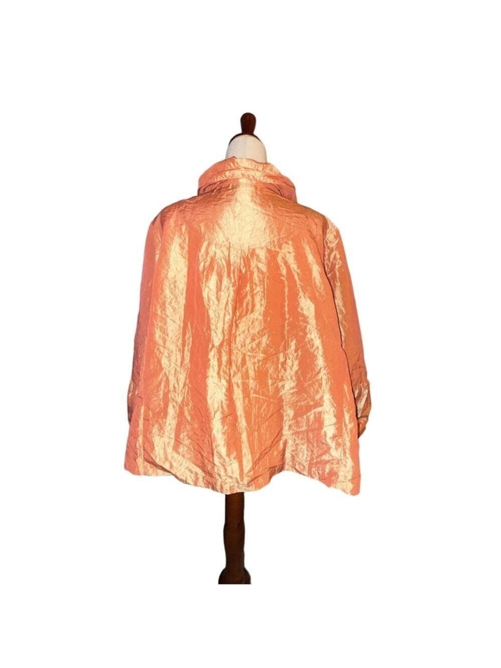 A. B. Lambdin jacket size 2X orange ruffles USA big buttons - Picture 3 of 12